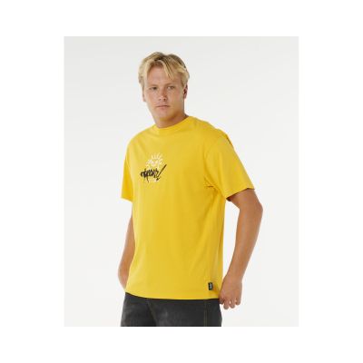 2. Koszulka męska RIP CURL Inner Visions Rotten Sun Tee żółta