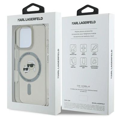 8. Etui Karl Lagerfeld IML Metal Karl&Choupette Head MagSafe na iPhone 16 Pro - czarne