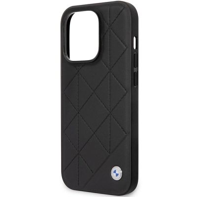 6. Etui BMW Leather Quilted na iPhone 14 Pro - czarne