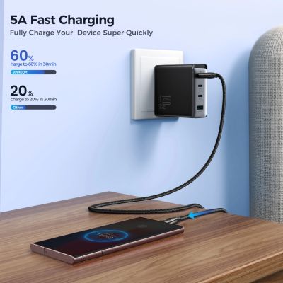 5. Kabel Joyroom Pioneer Series SA31-CC5 USB-C / USB-C 240W 1.2m - czarny