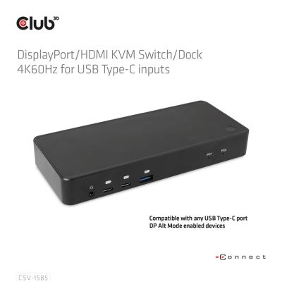4. CLUB3D CSV-1585 przełącznik KVM Czarny