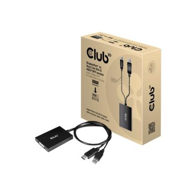 CLUB3D CAC-1010-A adapter kablowy 0,6 m DisplayPort DVI-D + USB Czarny