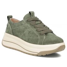 Skórzane sneakersy na platformie zielone Filippo  DP7959