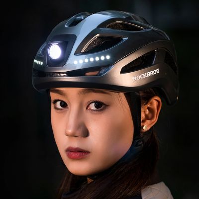 5. Kask rowerowy Rockbros ZK-077 ze zintegrowanym oświetleniem wielokierunkowym 57-61 cm - czarny