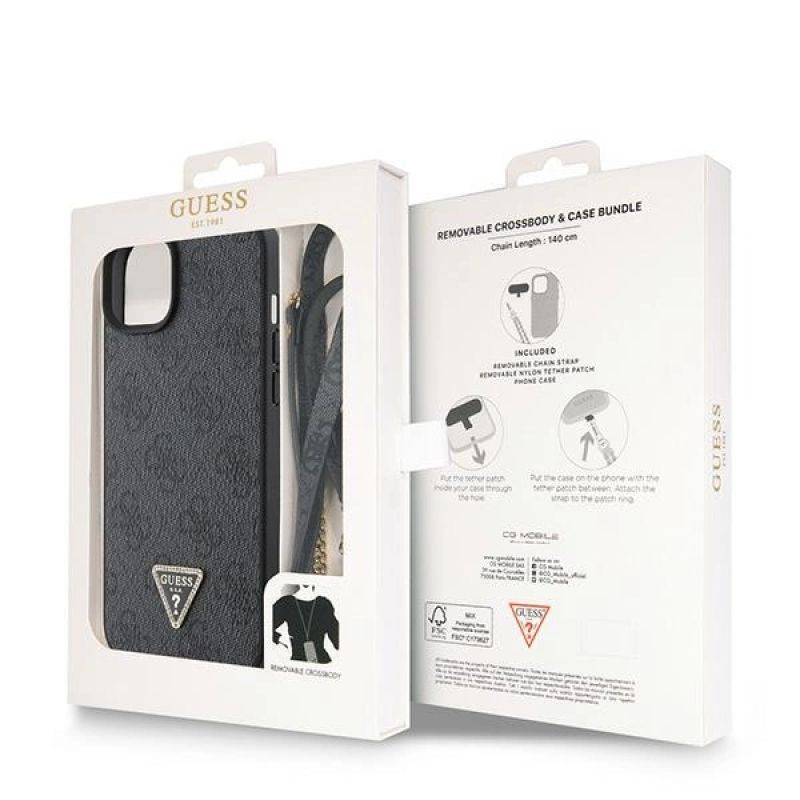 9. Etui Guess Crossbody 4G Metal Logo do iPhone 15 Plus - czarne