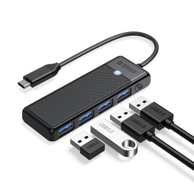 Hub USB Orico PAPW4A-C3 4-portowy 4x USB-A 3.0 0,15 m - czarny