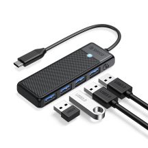 Hub USB Orico PAPW4A-C3 4-portowy 4x USB-A 3.0 0,15 m - czarny