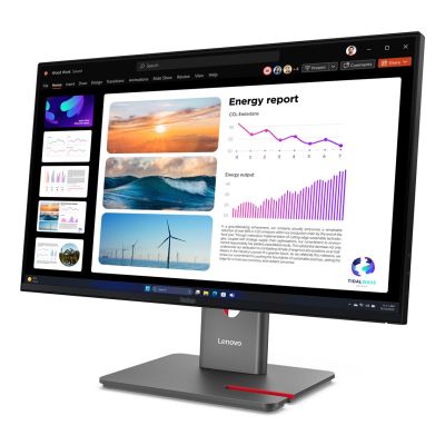 41. Monitor Lenovo ThinkVision P24q-40, 23,8", Systemy ochrony przed włamaniem (IPS), proporcje 16:9, 120 Hz, 4 ms, 2560x1440, 300 cd/m2, HDMI: 1, Krucza czerń, Gwarancja 36 miesięcy