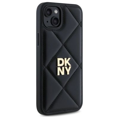 4. Etui DKNY Quilted Stack Logo na iPhone 15 Plus - czarne