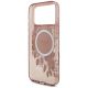 7. Etui Guess IML Flowers Pearl Strap MagSafe na iPhone 18 Pro / 17 Pro - różowe