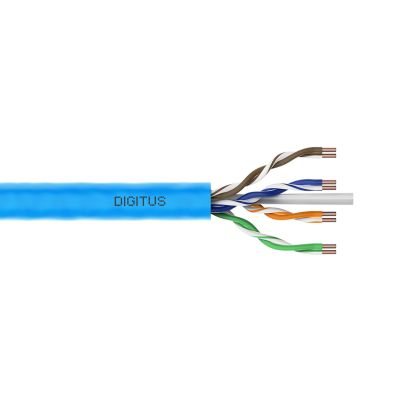 13. Digitus Kabel instalacyjny kat.6A, U/UTP, Dca, AWG 23/1, LSOH, 500m, niebieski, szpula