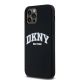 7. Etui DKNY Liquid Silicone White Printed Logo MagSafe na iPhone 12/12 Pro - czarne