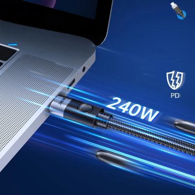 5. Kabel Orico CC240 USB-C do USB-C 240 W USB4 40 Gb/s 8K 60 Hz 1.5 m - czarny