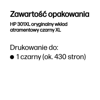 38. Tusz HP czarny HP 301XL, HP301XL=CH563EE, 480 str.,8 ml