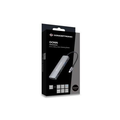 9. Conceptronic DONN11G stacja dokująca Przewodowa USB 3.2 Gen 1 (3.1 Gen 1) Type-C Szary