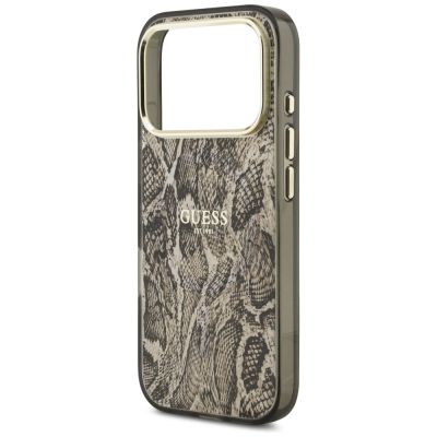 6. Etui Guess Python Pattern MagSafe na iPhone 17 Pro / 18 Pro - brązowe