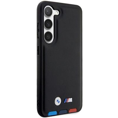 4. Etui BMW Leather Stamp Tricolor na Samsung Galaxy S23+ - czarne