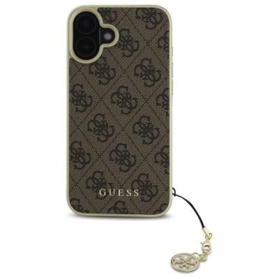 3. Etui Guess 4G Charms Collection na iPhone 16 - brązowe