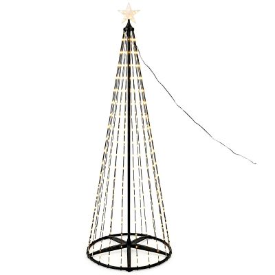 2. CHOINKA DEKORACYJNA 154LED SUPER CIEPŁY BIAŁY 150CM PILOT RAMA CZARNA