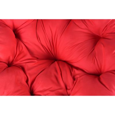 7. FOTEL OGRODOWY OBROTOWY 360 STOPNI Z PODUSZKĄ CZERWONĄ