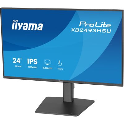 8. iiyama ProLite XB2493HSU-B1 monitor komputerowy 60,5 cm (23.8") 1920 x 1080 px Full HD LED Czarny