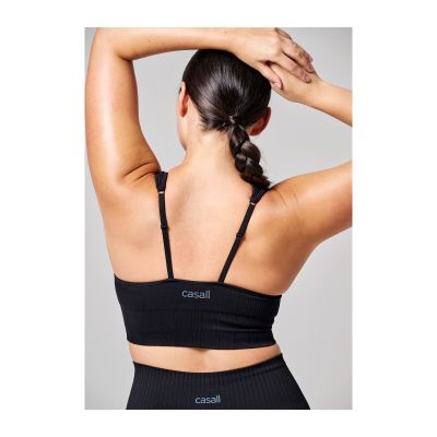 7. Stanik treningowy CASALL Seamless Rib Padded Sports Bra czarny