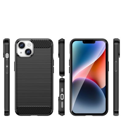 2. Carbon Case etui iPhone 14 Plus elastyczny żelowy pokrowiec na tył plecki czarny