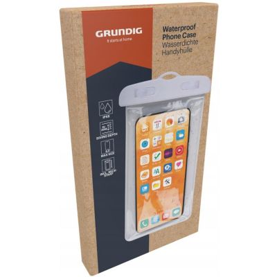 WODOODPORNE ETUI POKROWIEC NA TELEFON 11X21CM PVC BIAŁE GRUNDIG