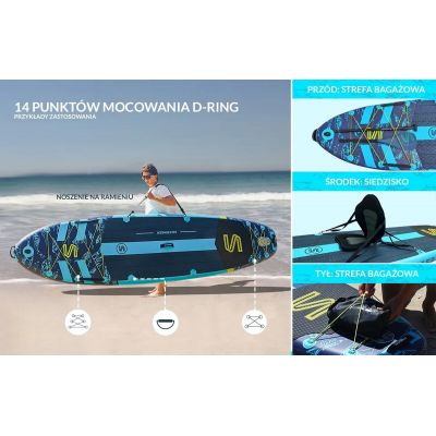 4. Deska SUP SKATINGER Asiaticus 350x89x15 cm Yoga