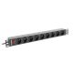 6. Listwa RACK Lanberg PDU-09E-0300-BK (7 x UTE; 16 A (3680 W); 3m; kolor czarny)