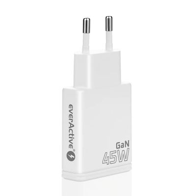 4. EVERACTIVE ŁADOWARKA SIECIOWA GAN SUPER SLIM 2X USB-C PD 45W BIAŁA SC-465Q