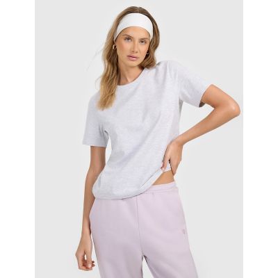 T-shirt regular gładki damski 4F 4FRMM00TTSHF3617-27M