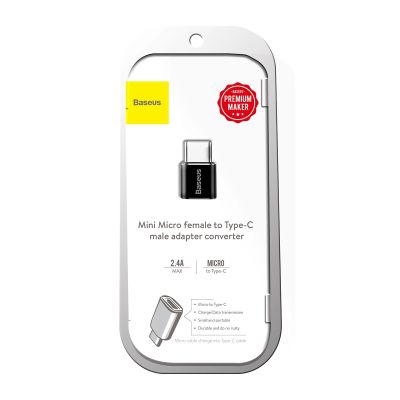 7. Adapter Baseus Mini przejściówka z micro USB na USB-C - czarny