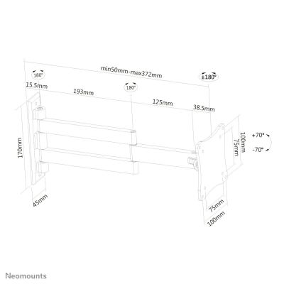 9. Neomounts FPMA-W830BLACK uchwyt do telewizorów 68,6 cm (27") Czarny