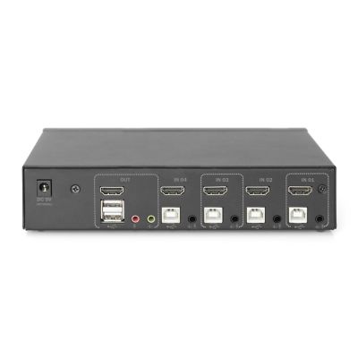 17. Przełącznik KVM, 4-portowy, pojedynczy wyświetlacz, 4K, HDMI