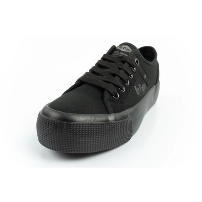 12. Lee Cooper buty sportowe damskie trampki z tkaniny platforma czarne