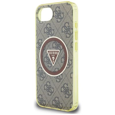 6. Etui Guess IML Metal Glitter 4G Circle Triangle MagSafe na iPhone 16e - brązowe