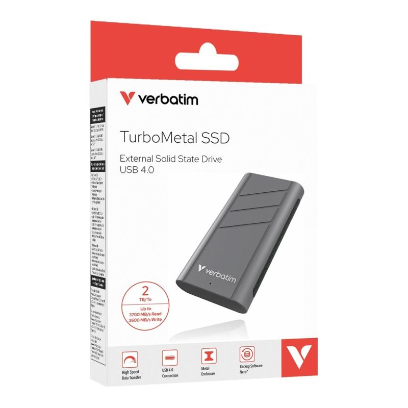 8. Verbatim TurboMetal SSD USB4 2TB USB Type-C USB4 Gen 2x2 Srebrny