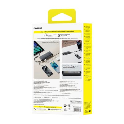 6. Powerbank Baseus EnerFill FC41 25000mAh 145W z wyświetlaczem cyfrowym i wbudowanym podwójnym kablem USB-C - czarny