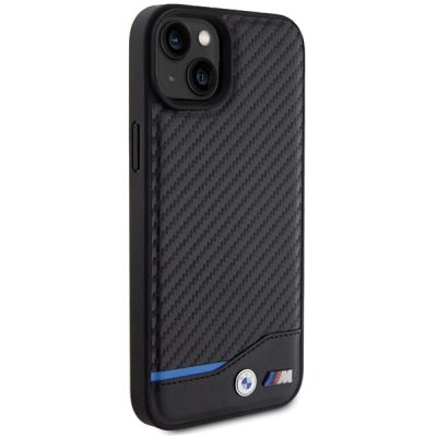 4. Etui BMW Leather Carbon na iPhone 15 Plus - czarne