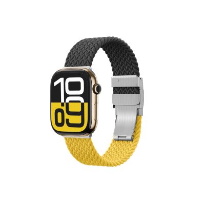 3. Zestaw 2 pasków AMAZINGTHING Blend Band do Apple Watch 45 / 46 / 49 mm - żółto-czarny / czarny