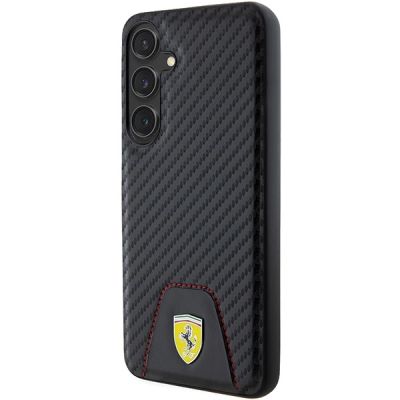 2. Etui Ferrari Carbon Stitched Bottom na Samsung Galaxy S24+ - czarne