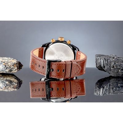 7. Zegarek Męski Giewont Chronograph Sapphire Czarno Brązowy GW8810-A3