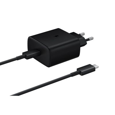 Ładowarka sieciowa Samsung EP-TA845EWE 45W z kablem USB-C Samsung EP-DW767JWE 45W 1,8m (OOB Bulk - opakowanie zastępcze) - czarna