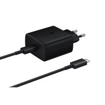 Ładowarka sieciowa Samsung EP-TA845EWE 45W z kablem USB-C Samsung EP-DW767JWE 45W 1,8m (OOB Bulk - opakowanie zastępcze) - czarna