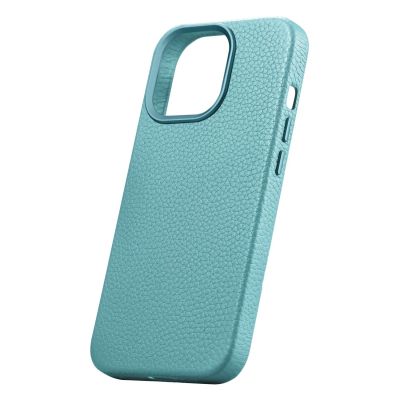 7. iCarer Litchi Premium Leather Case skórzane etui iPhone 14 Pro magnetyczne z MagSafe zielony (WMI14220710-GN)