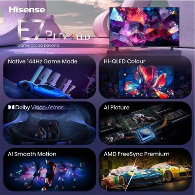 3. Hisense 65E7S PRO 165,1 cm (65") 4K Ultra HD Smart TV Wi-Fi Czarny