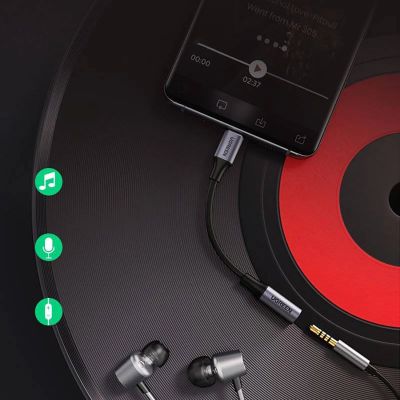 9. Adapter Ugreen AV161 do słuchawek mini jack 3,5 mm (żeński) / USB-C (męski) 10 cm - szary