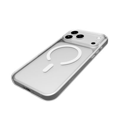 8. Etui Puro Lite Mag TPU+PC kompatybilne z MagSafe na iPhone 17 Pro - przezroczyste z białym pierścieniem