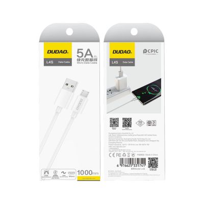 2. Kabel Dudao L4SM USB-A / micro USB 2A 1m - biały